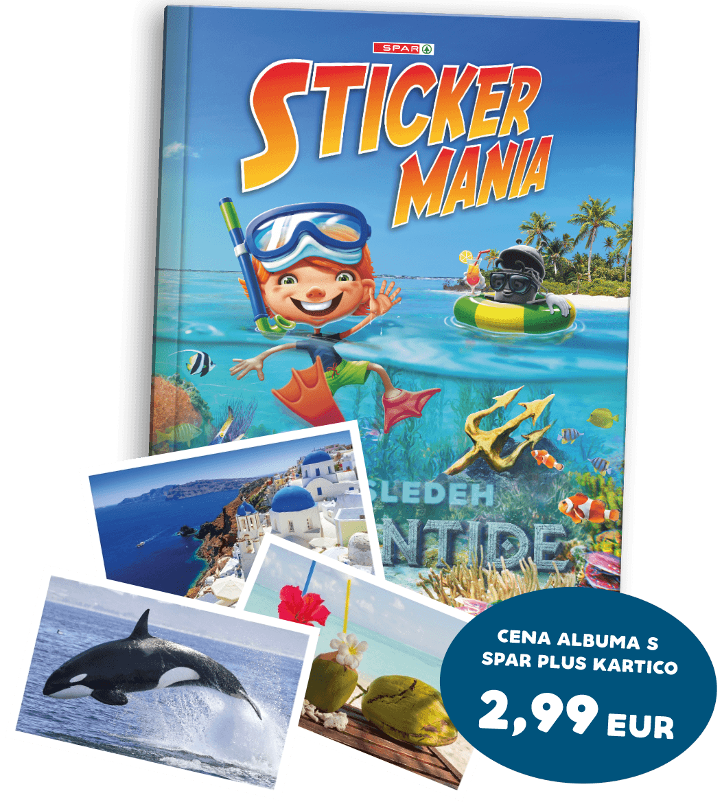 Stickermania album z tremi slikami
